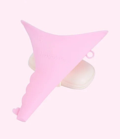 Компактная силиконовая лейка писуар женская с чехлом розовая