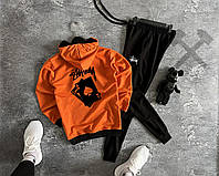 Спортивный костюм мужской Stussy cards весенний осенний трикотажный Стусси оранжевый