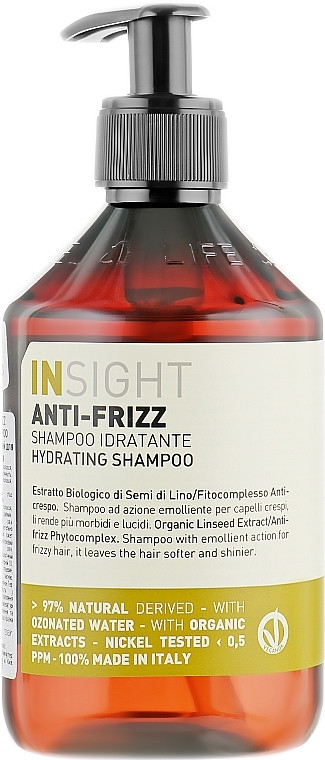 Зволожувальний шампунь для кучерявого волосся Insight Anti-Frizz Hair Hydrating Shampoo, 400 мл (8029352353482)