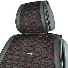 Комплект преміум накидок для сидінь BELTEX Monte Carlo, black-red, фото 3