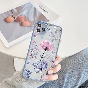 Чохол для Apple iPhone 11 Alitek Рожева квітка Grey/blue, фото 3