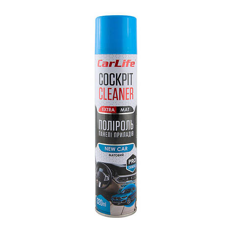 Поліроль для панелі приладів CarLife Cockpit Cleaner EXTRA MAT Нова машина, 320мл, фото 1