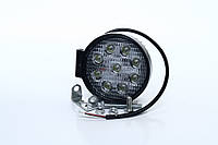 Фара LED круглая 27W, 9 ламп, 110*128мм, узкий луч DK B2-27W-B SL