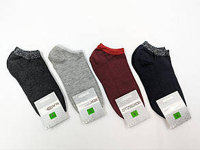 Жіночі шкарпетки Montebello, шкарпетки короткі однотонні з люрексом 36-40, 12 шт в уп мікс  кольорів