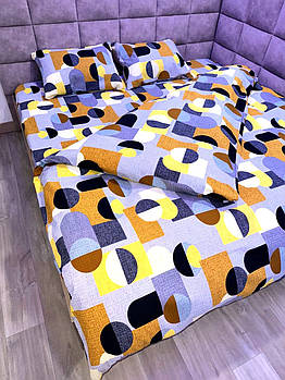 Постільна білизна Королева Ночі (Жатка Premium) | Полуторний комплект | 50х70 | Різнокольорова абстракція