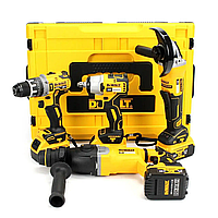 Набор аккумуляторного инструмента DeWalt 4 в 1 36V/6A (перфоратор, шуруповерт, гайковерт, болгарка)