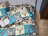Постільна білизна фланель Трофей бірюза, фото 2