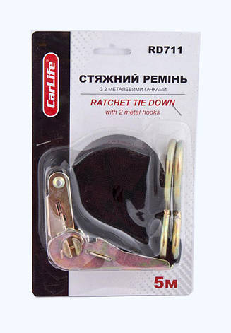 Стяжний ремінь з замком CarLife 1т, 5м, фото 3