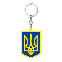 Брелок на ключи Magnet резиновый Герб Украины Трезубец 5,5x4,1x0,3 см Желто-голубой (19410) MY, код: 7599348