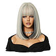 Перука блондинки біло-чорна подовжене каре Blonde, термоволокно XOUJE, фото 6