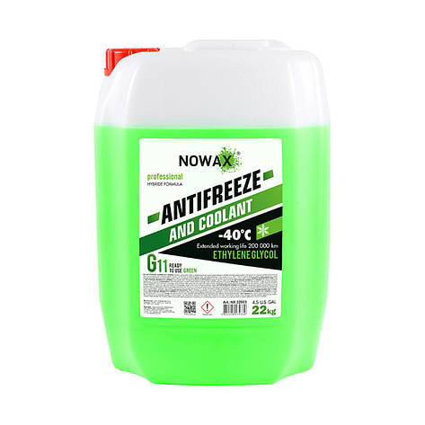 Антифриз NOWAX ANTIFREEZEE G11 22кг GREEN готовий розчин, фото 1