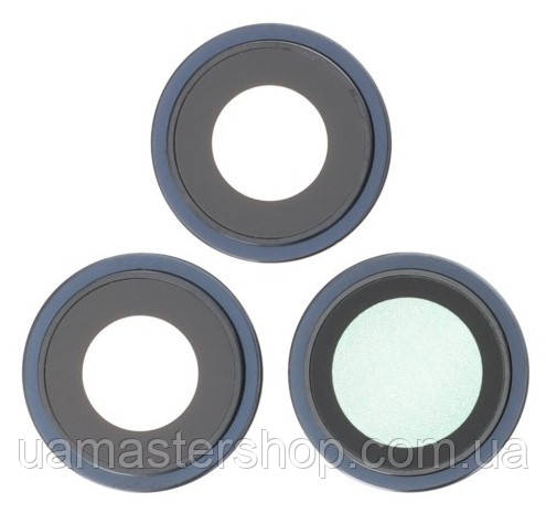 Скло камери iPhone 15 Pro Max синє Blue Titanium + кільце комплект 3, фото 1