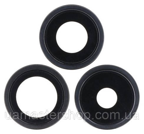 Скло камери iPhone 15 Pro чорне Black Titanium + кільце комплект 3, фото 1