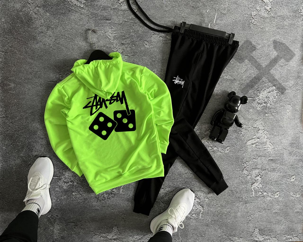 Чоловічий спортивний костюм stussy dice трикотажний весняний осінній стуссі салатовий