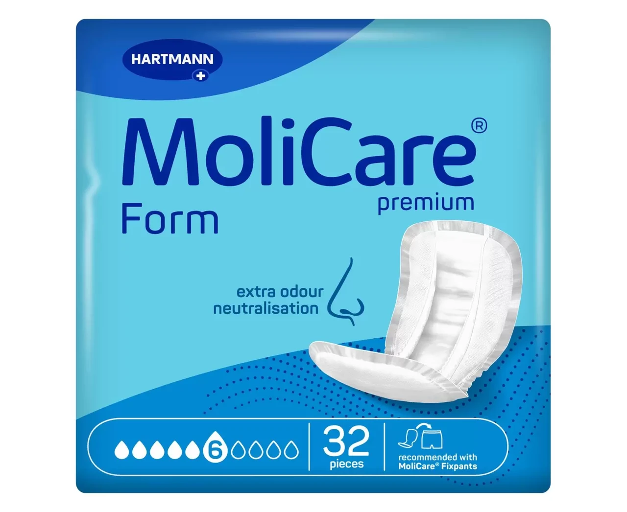 Прокладки при нетриманні мочі та калу анатомічної форми MoliCare Premium Form 6 крапель 32 шт