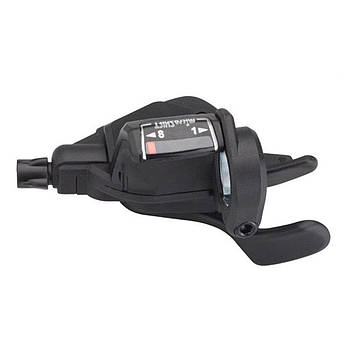 Манетки MicroSHIFT Mezzo 2x8s (пара) з індикатором, тросики L2140/1700, фото 4