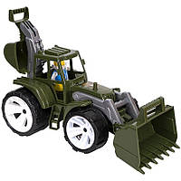 Детская игрушка в виде Военного Трактора BAMS с двумя ковшами BS-007/20 Зеленый