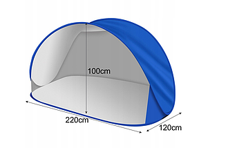 Великий пляжний намет самозбірний Trizand Pop Up синій 220 x 120 x 100 см 1947, фото 2