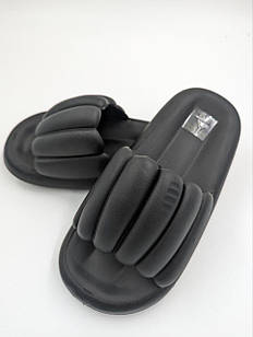 Шльопанці чоловічі літні литі стильні стильні пляжні молодіжні EVA чорний