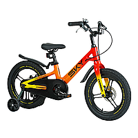 Велосипед двухколесный детский 16 дюймов (магниевая рама, 75% сборки) Corso "Sky" SK-16920 Оранжевый