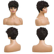 Перука коротка чорна кучерява, VC curly black, фото 5