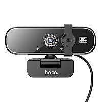 Веб камера для компьютера с микрофоном HOCO GM101 2KHD 4Mpx Black VA, код: 8230326