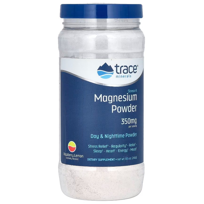 Магній малат зі смаком малини та лимона порошок 240 г / Stress-X Magnesium Powder, Trace Minerals