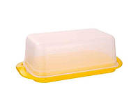 Масленка пластиковая Алеана 17,1*9*6,6 см прозрачная желтая 167009 VA, код: 8398621