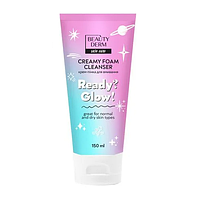 Крем-пінка для вмивання Ready?Glow! BeautyDerm 150 мл дарує шкірі ідеальне очищення та сяйво.