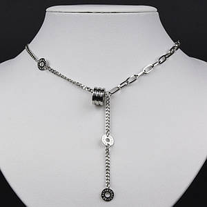 Ланцюг із кулоном сріблястого кольору Stainless Steel з висулькою застібка карабін із подовжувачем довжина 55 см