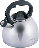 Чайник Kamille Whistling Kettle 2.7л из нержавеющей стали со свистком и стеклянной крышкой (серая ручка) TOS