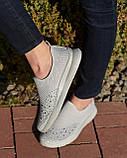Мокасини жіночі сірі сітка на літо, фото 5