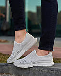 Мокасини жіночі сірі сітка на літо, фото 8