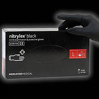 Перчатки нитриловые Nitrylex Black L - 1 шт / Черный (нитриловые перчатки неопудренные 4.1 г)