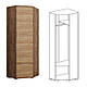 Недорога сучасна розпашна кутова шафа з відділенням для зберігання взуття у передпокій з ДСП 70*206 см Віва Сокме, фото 2
