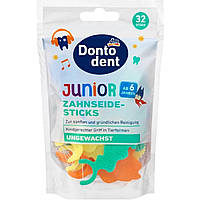 Зубні флоси Dontodent 32шт Junior дитячі з 6 років