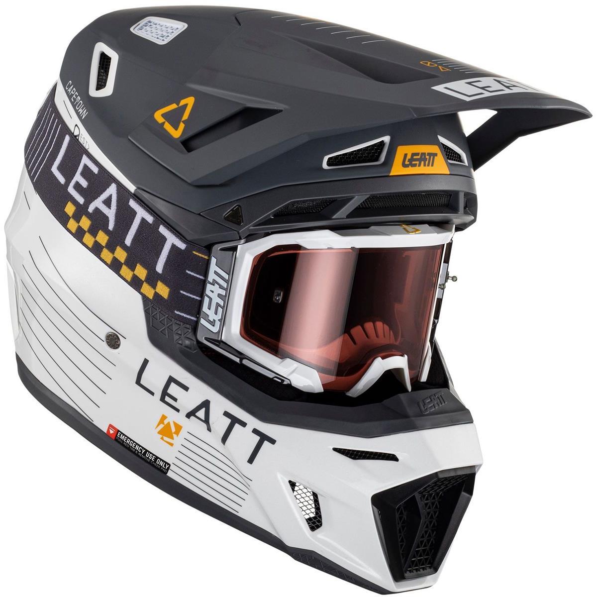 МОТОШОЛОМ ЕНДУРО LEATT MOTO 8.5 V23 - METALLIC (+ОКУЛЯРИ VELOCITY 5.5)