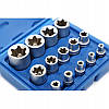 Набір головок E-TORX з квадратом 1/2", 3/8" і 1/4" в кількості 14шт  Kraft&Dele KD10335, фото 6