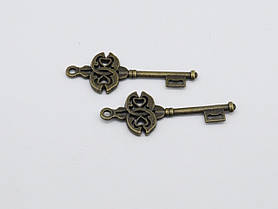 Ключики з металу для декору 45х17 мм Товари для рукоділля та творчості