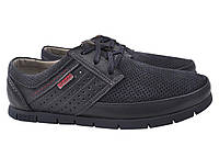 Туфлі чоловічі з натуральної шкіри на низькому ходу на шнурівці колір Синій Shark 70-21LTCP 4 TP, код: 7365540