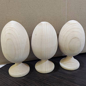 Яйце на ніжці 15 см. (З Дефектом) | дерев'яне, |заготівля для декупажу | під декорування | для розпису, фото 2