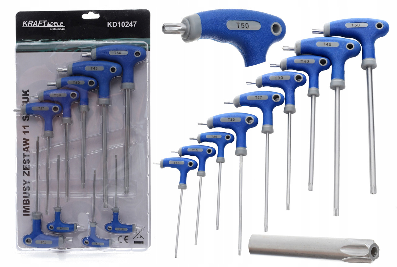 Набір зірчастих викруток з 9 ключів Kraft&Dele KD10247, фото 1