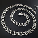 Товста срібна цепочка Бісмарк плоский. Чоловічий ланцюжок широкий 10 мм срібло 925. Довжина 70 см, фото 6