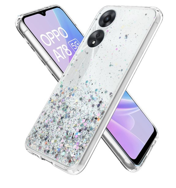 Блискучий чохол з срібною фольгою Oppo A78 4G