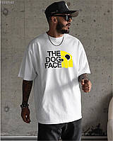 Мужская кастомная футболка с надписью THE DOG FACE (белая) классная молодежная хлопковая эксклюзив sf2450p162