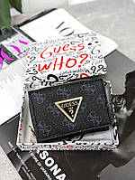 Кошелек Guess женский мини конверт Кошелек Гесс черный большой лого