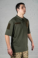 Поло тактическая кулмакс цвет хаки летнее для военных армейское футболка уставная всу coolmax полевая милитари