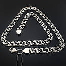 Товста срібна цепочка Бісмарк плоский. Чоловічий ланцюжок широкий 10 мм срібло 925. Довжина 70 см, фото 7