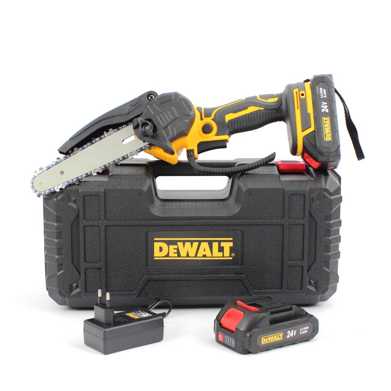 Аккумуляторная мини пила DeWalt DCM155N цепная 24V, 5Аh, шина 15см, АКБ ...