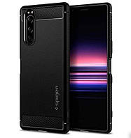 Чохол Spigen для Sony Xperia 5 Case Rugged Armor, Black (ACS00369)